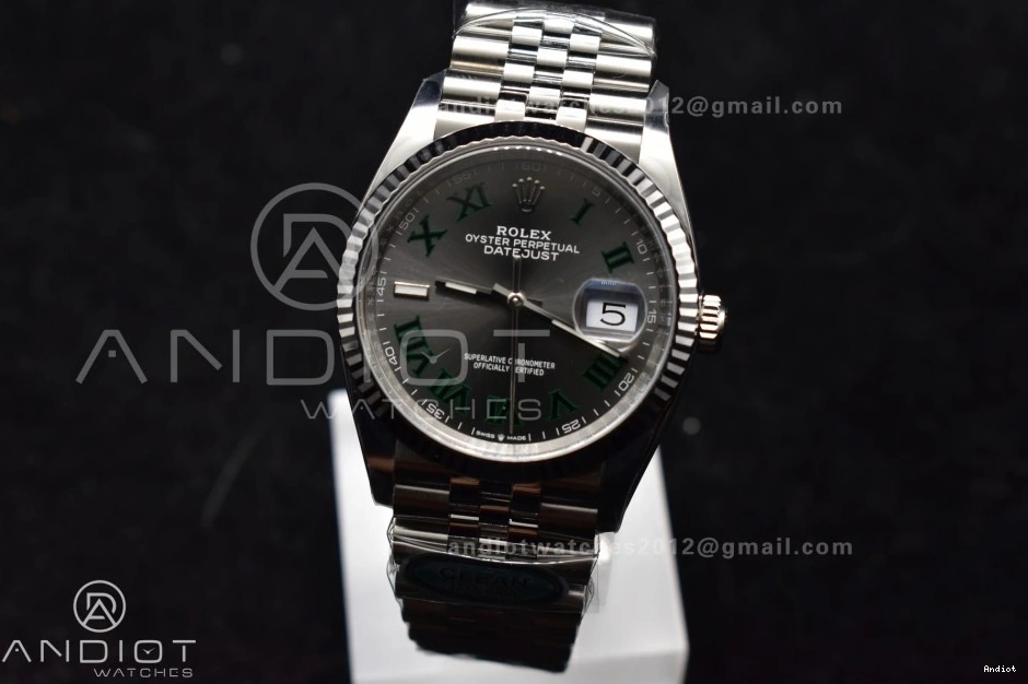 VR3235 Markers Green Dial on 1:1 Roman Edition Bracelet Steel 36 904L Jubilee Clean Gray Best DateJust 126234 0409